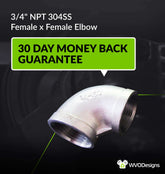 3/4" NPT 304SS Female x Female Elbow