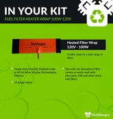 Fuel Filter Heater Wrap 100W 120V