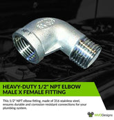 1/2" NPT Street Elbow 316SS