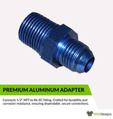 Adpater - 1/2" NPT to #6 JIC - For Filter, FPHE and Hot Stick