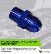 Aluminum Hose Fitting  #8 JIC to 3/8 NPT