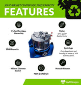 Solid Basket Centrifuge 25KG Capacity