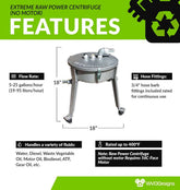 Raw Power Centrifuge NO MOTOR