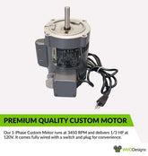 Motor Custom 1/3hp, 3450rpm, 120V 1 Phase
