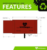 Fuel Filter Heater Wrap 200W 24V  - Large