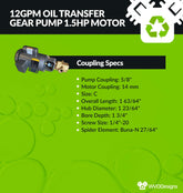 12gpm Oil Transfer Gear Pump 1.5hp motor