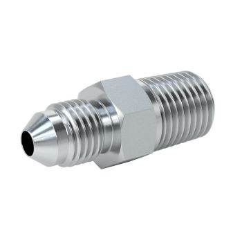 Steel 37 Degree Flared Tube Fitting Adapter for 1/4" Tube OD X 1/4" NPTF Male Pipe..